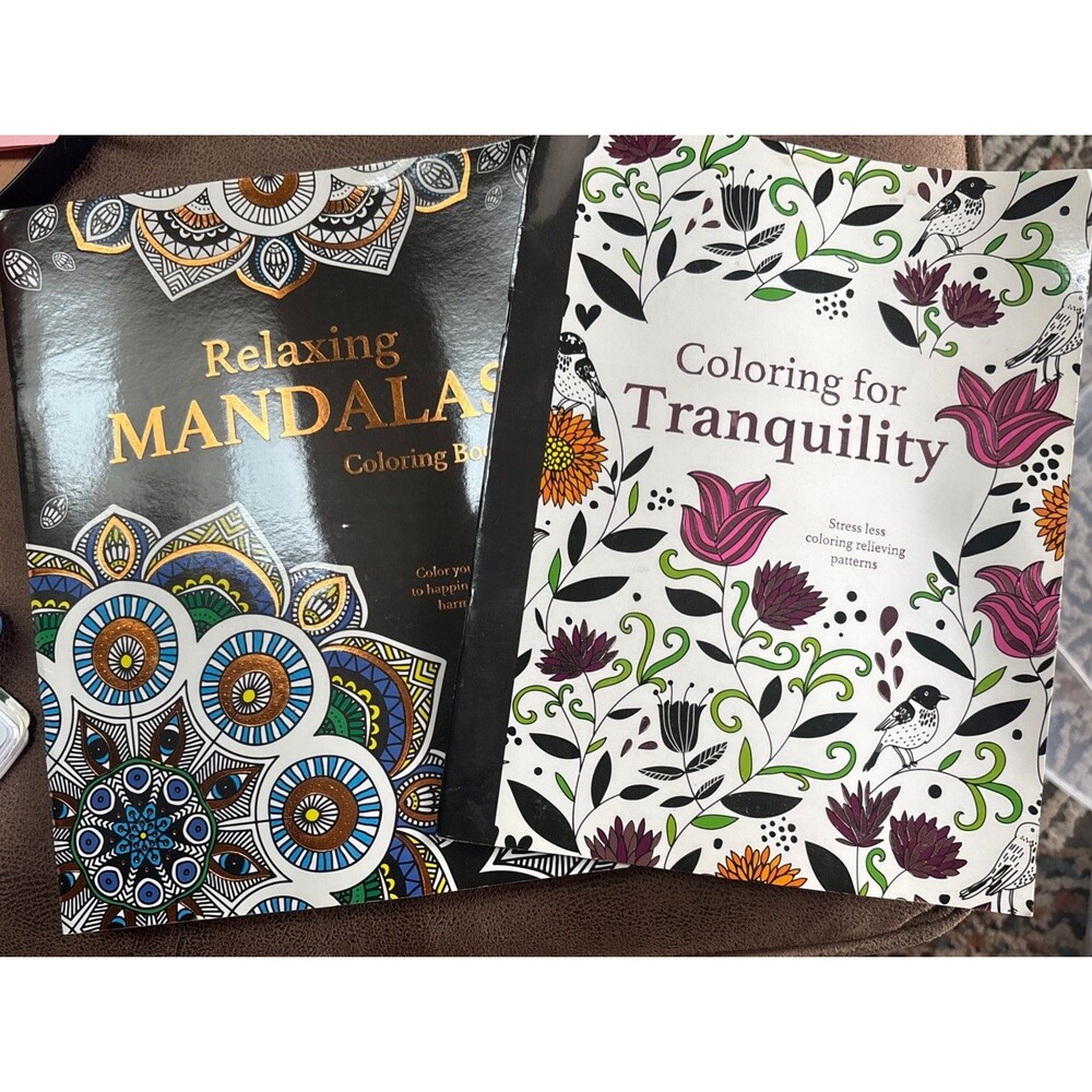 Coloring Book Set - Relaxing Mandalas, Coloring For Tranquility : Stress Relief